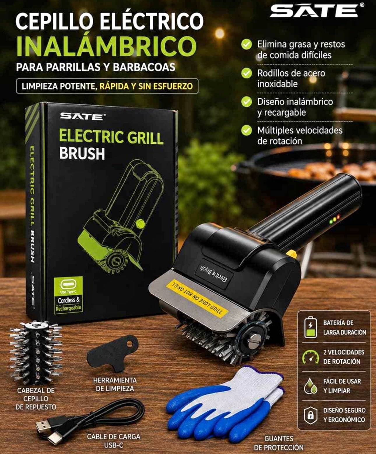 Limpia parrilla eléctrico