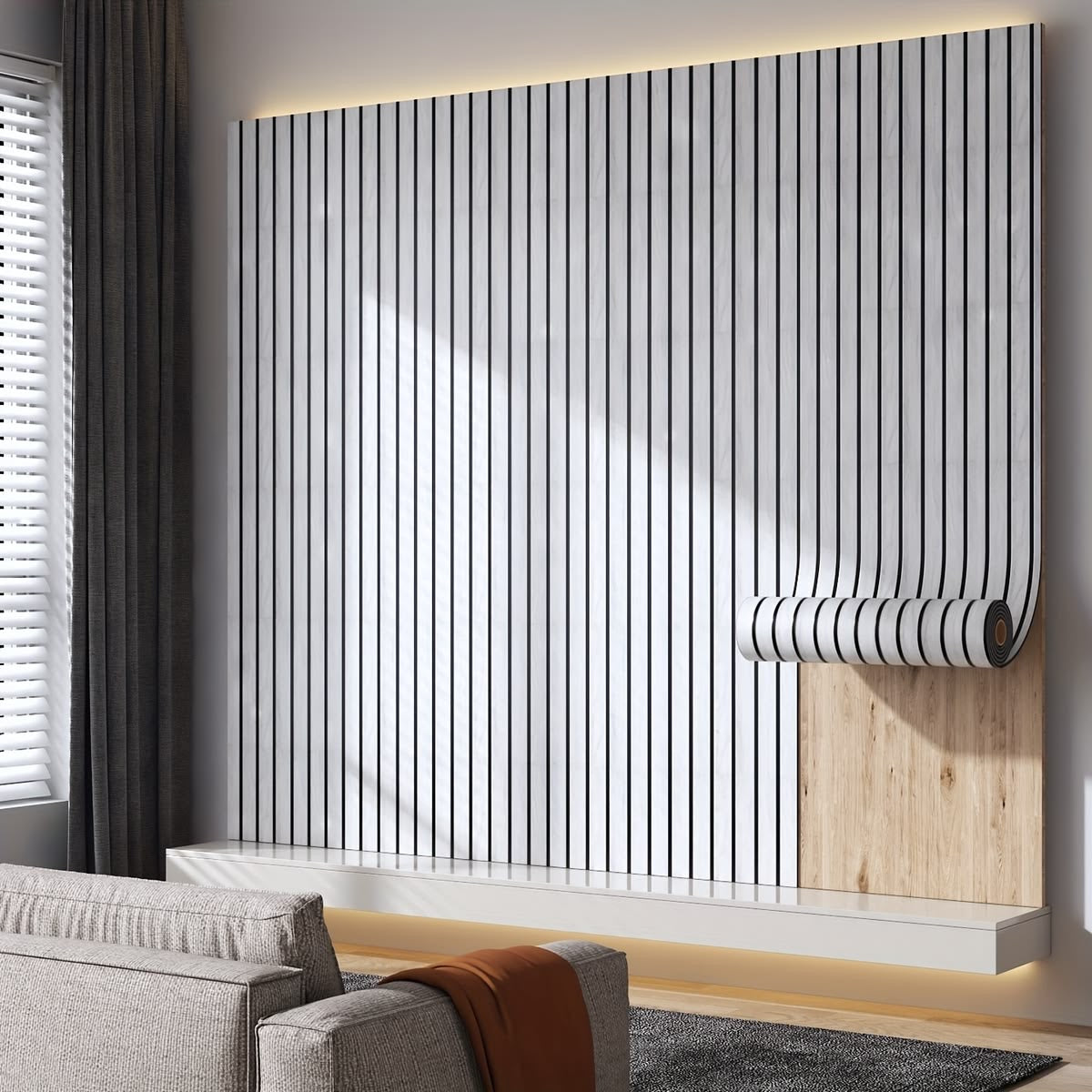 Adhesivo para pared tipo ripado