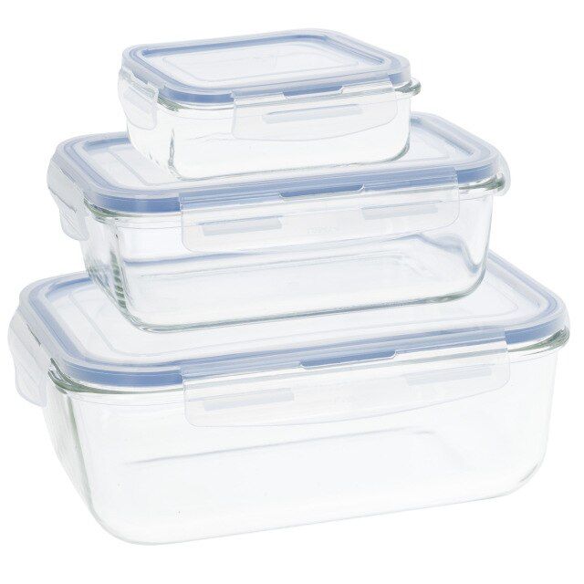 Kit de 3 tuppers de vidrio